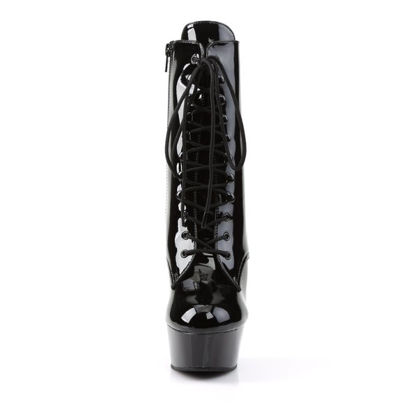 Pleaser Delight 1020 Platform Boots - Black Patent - Picture 2 of 5